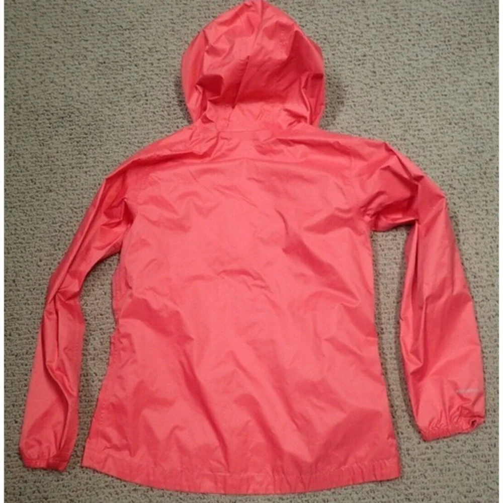 Eddie Bauer Rain Jacket Girls Size 10‎ M Coral Pink Excellent WeatherEdge Hooded